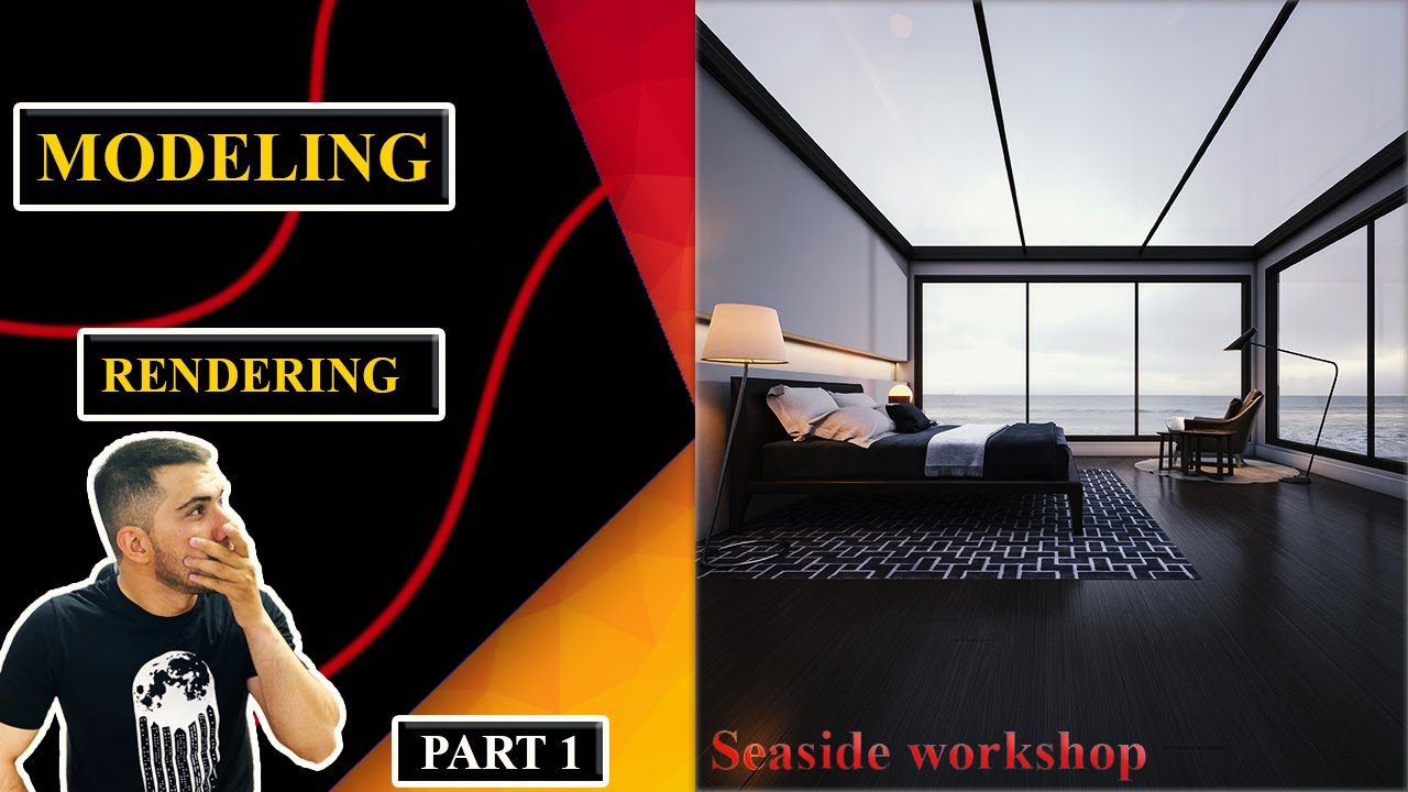 Seaside bedroom Modeling in 3ds max 2021 & V-ray |آموزش مدلینگ و رندرینگ اتاق خواب کنار دریا