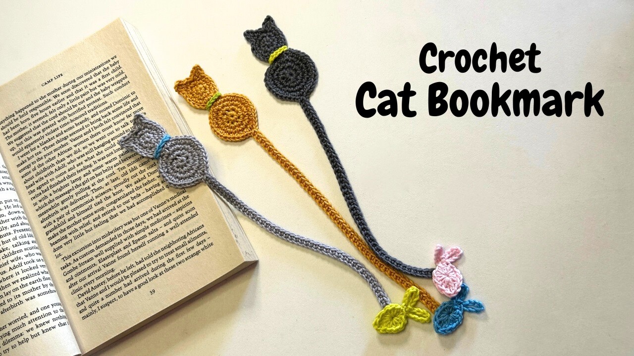 Crochet Cat Bookmark. Quick & Easy Tutorial. Perfect Gift for Book & Cat Lovers!