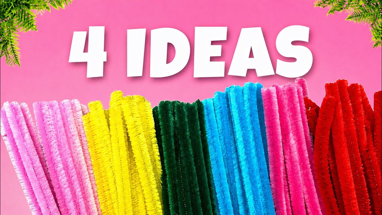 4 IDEAS DIY Pipe Cleaner Crafts Easy Chenille Stems Decoration Ideas 