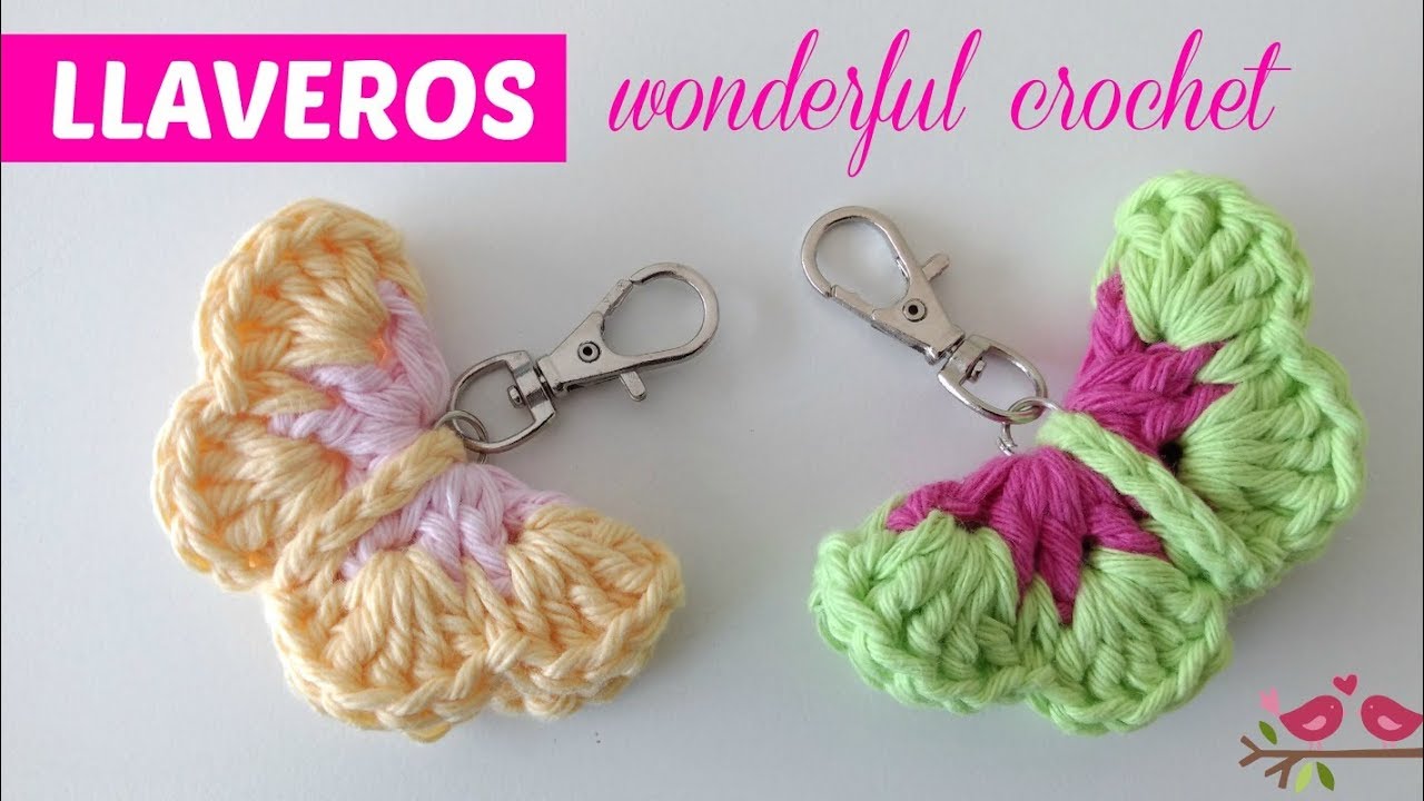 Llaveros crochet mariposas fáciles