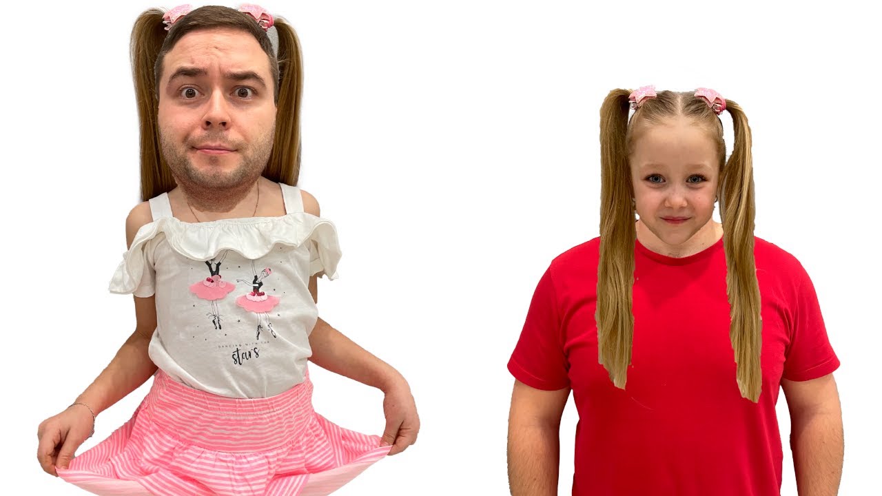 Alice copies dad all day