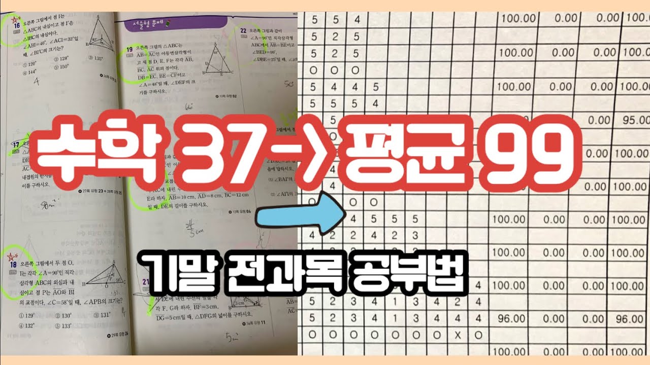 37점에서 평균 99점까지/전교 1등의 학원없는 중학교 시험 전과목 공부법