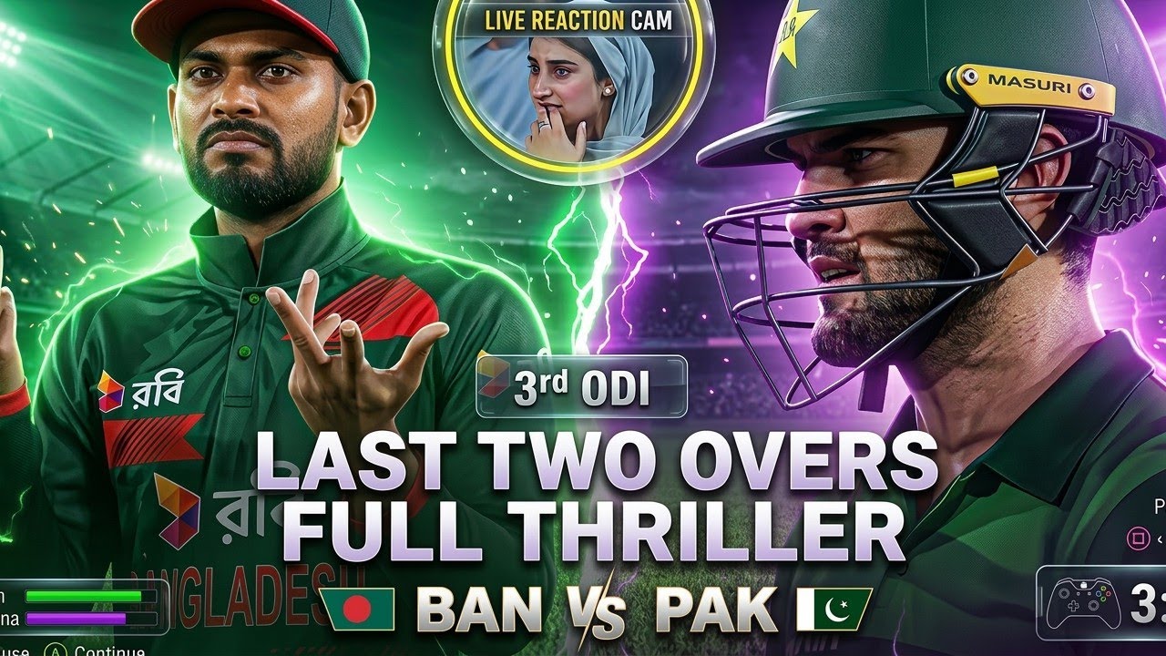 BAN 🏏 vs PAK last two over thriller 🔥 3 ODI #cricket #realcricket #gamechanger5 