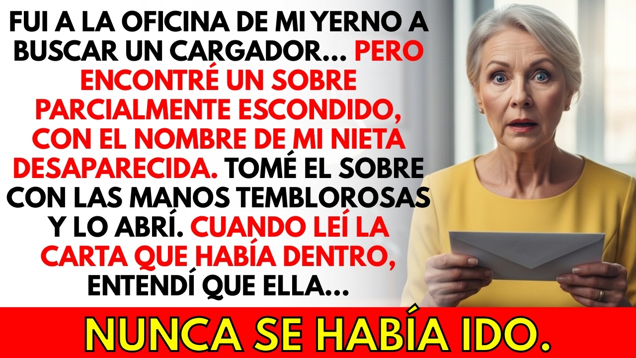 Entré a la oficina de mi yerno buscando un cargador — y descubrí una carta de mi nieta desaparecida