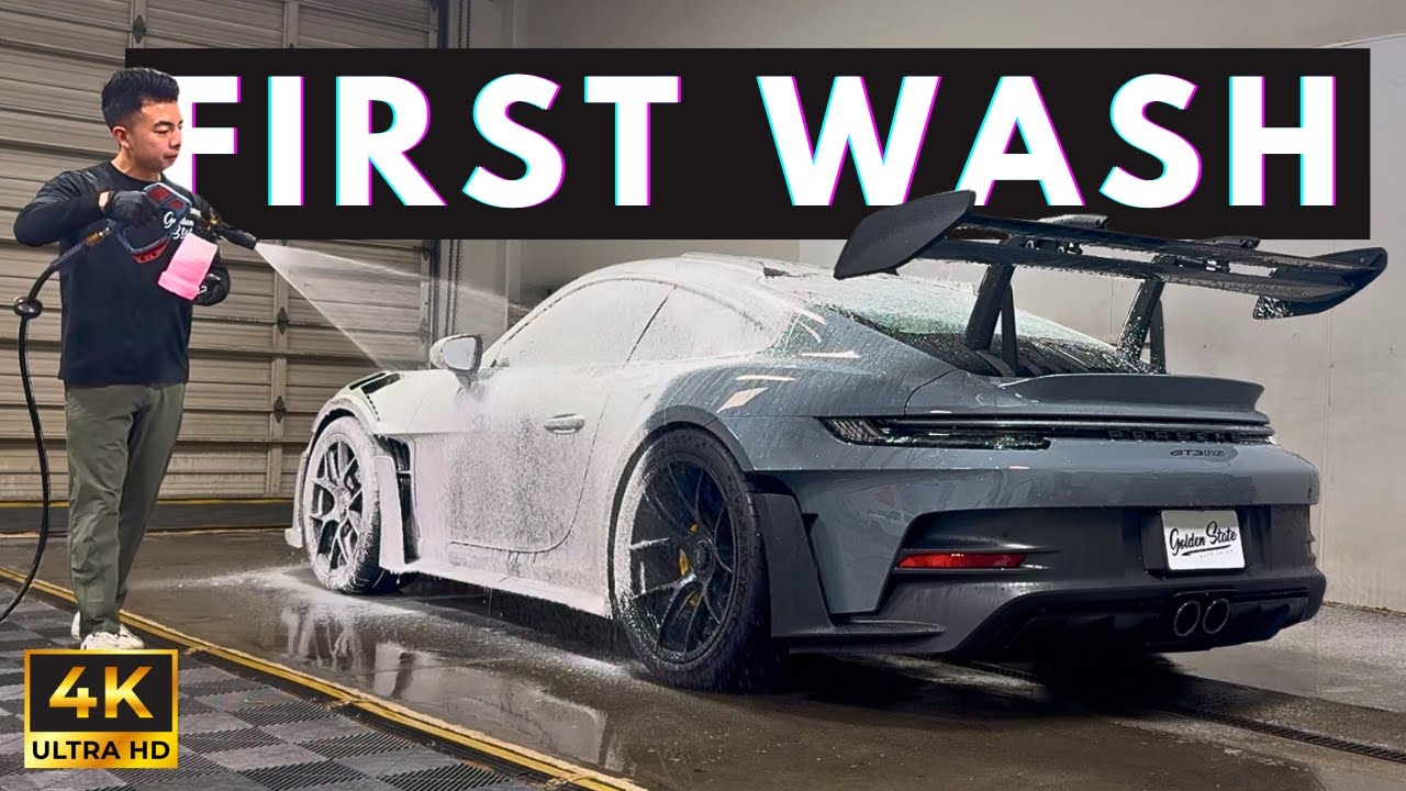 Porsche 992 GT3RS Foam Wash in 4K- Exterior Auto Detailing (Satisfying ASMR)