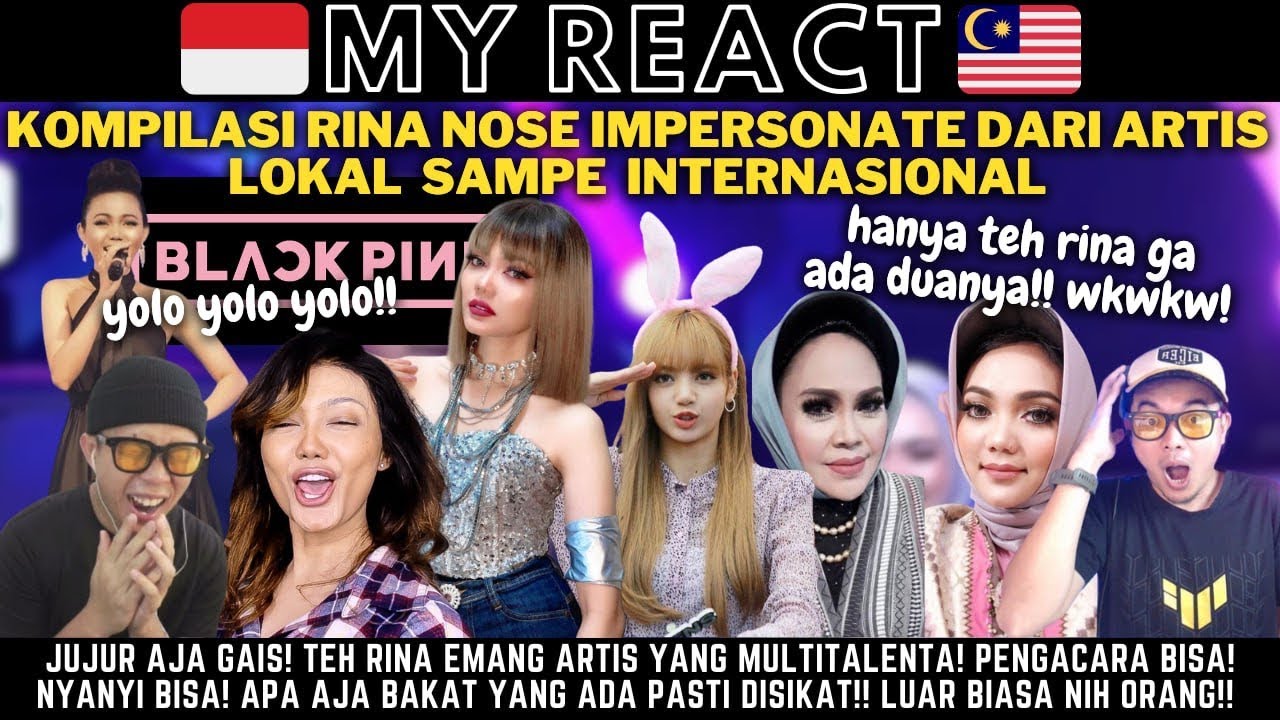 WKWKW KALAU KOREA LISA BLACKPINK, YANG INI RINA BLACKOUT! KOMPILASI LUCU RINA NOSE IMPERSONATE