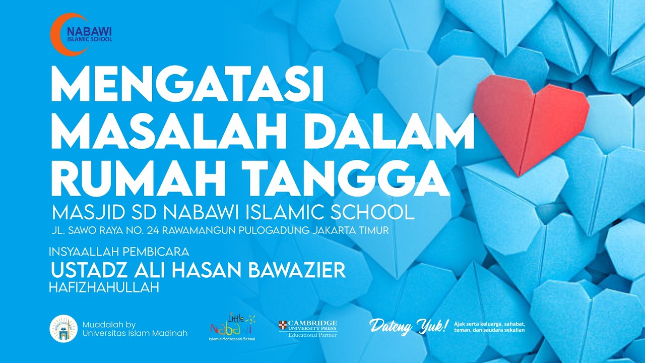 Kajian 29 Ramadhan NIS 19 03 2026 I Mengatasi Masalah Rumah Tangga I Ustadz Ali Hasan Bawazier