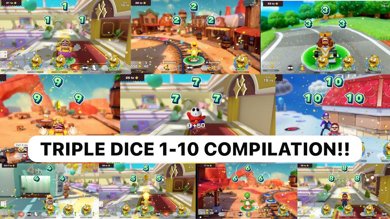 Rolling the SAME NUMBER on Triple Dice COMPILATION!!