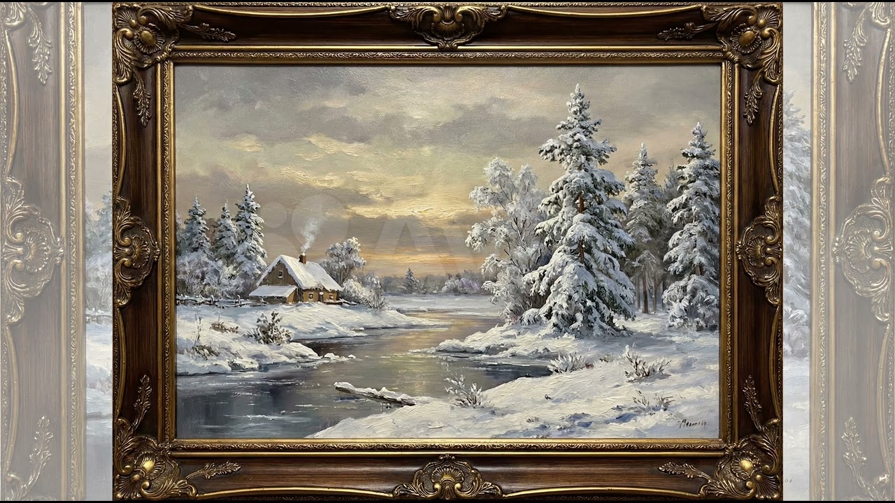 12h Winter Art Painting | Frame TV Art 4K | Cozy Seasonal Gallery