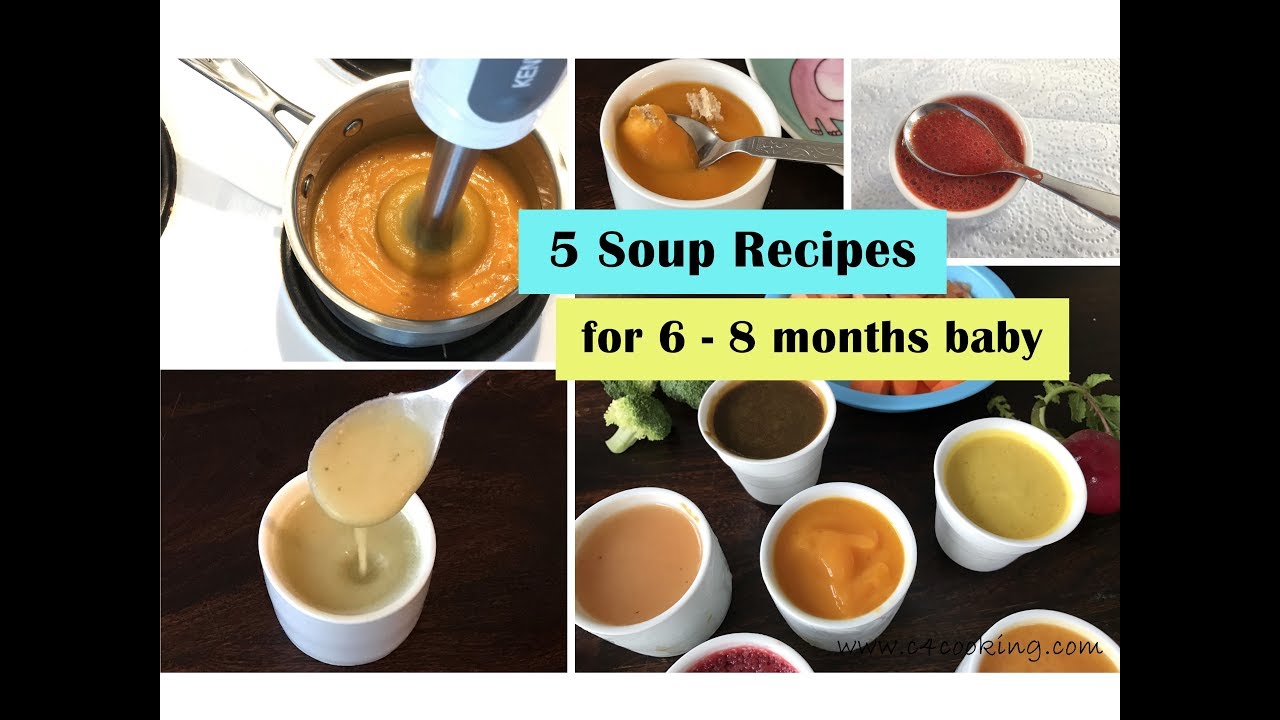 5 Soup Recipes ( for 6 - 8 months baby ) | Soup recipes for 6+ months baby | baby food recipes