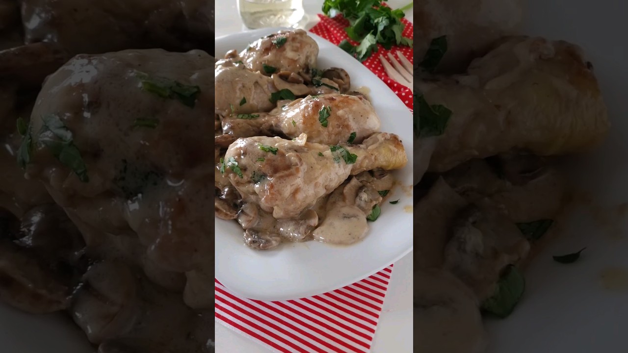 Cosce di pollo con funghi