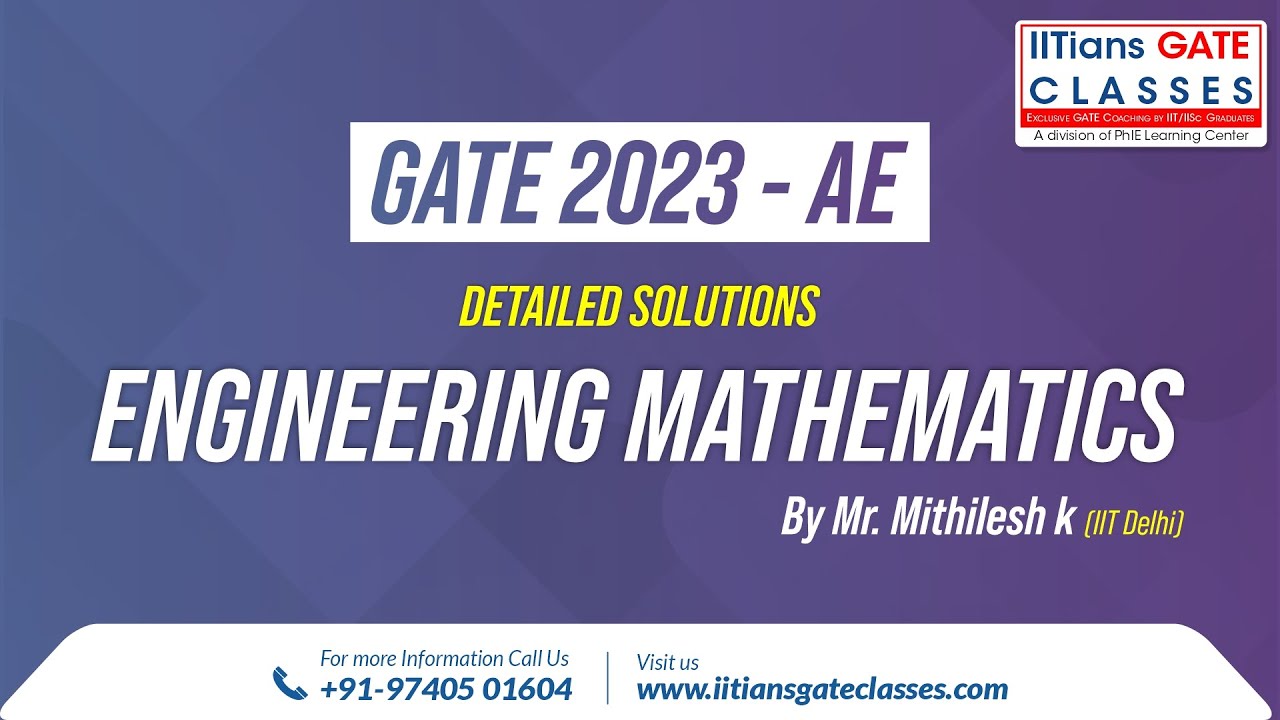 GATE 2023 Aerospace Engineering Question Paper | Engineering Mathematics Solutions | GATE AE Classes