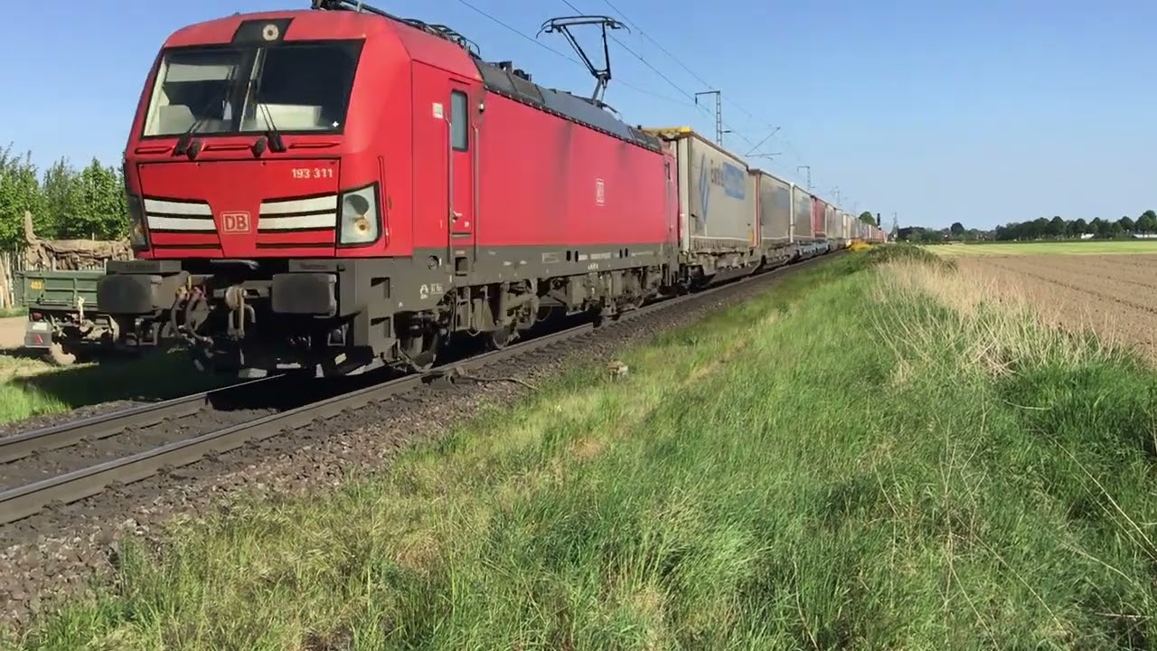 DB-Cargo Vectron Locomotive 193 311 With Container/ Intermodal Train at Breyell Germany 8.5.2022👍👍👍🚂