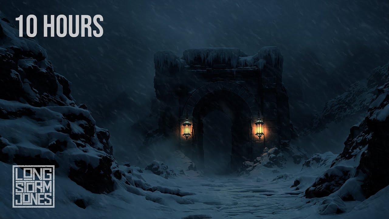 The Winter Gate | Blizzard Sweeping Through Stone Arches | RELAX | STUDY | SLEEP | 10 HOURS