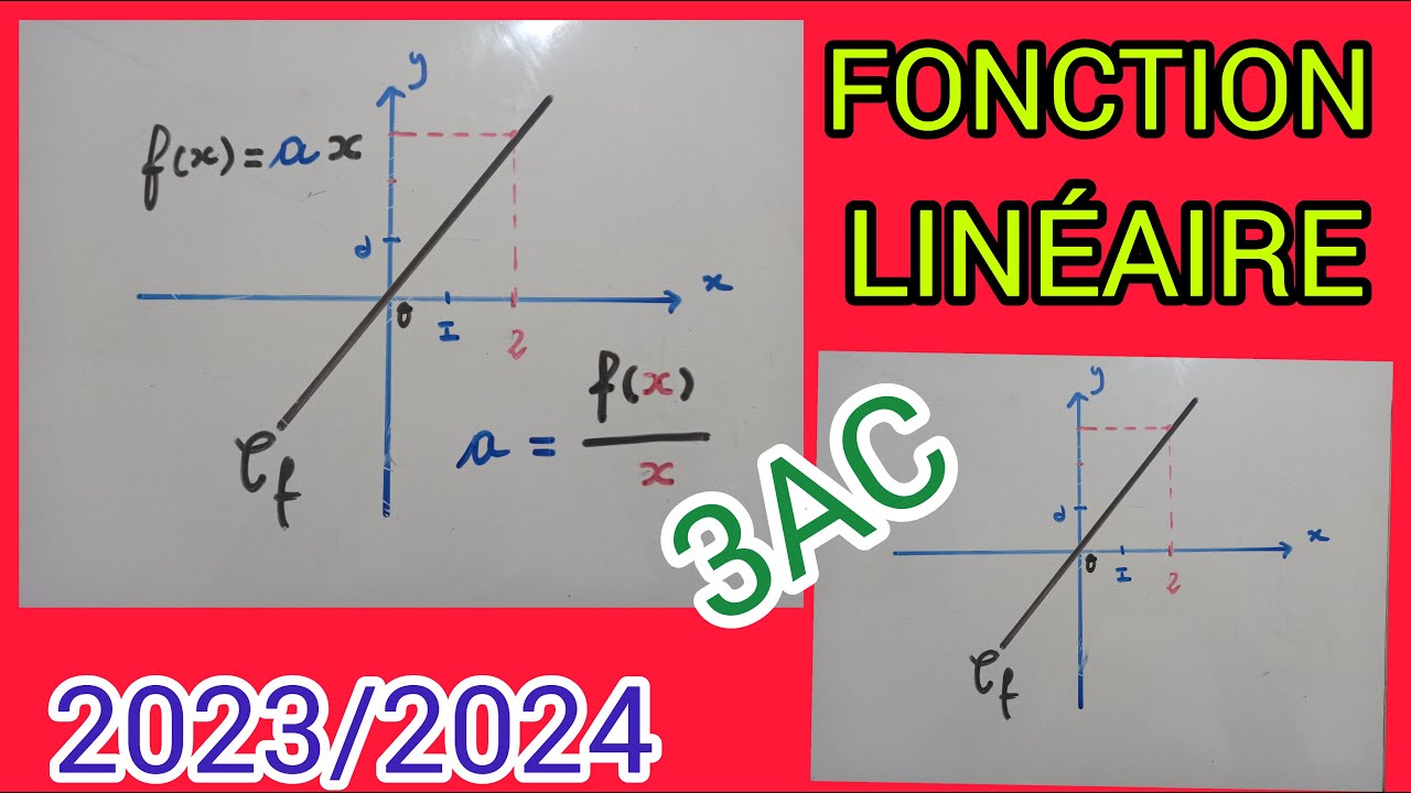 الدالة الخطية Fonction Linéaire 3AC cours 2023/2024