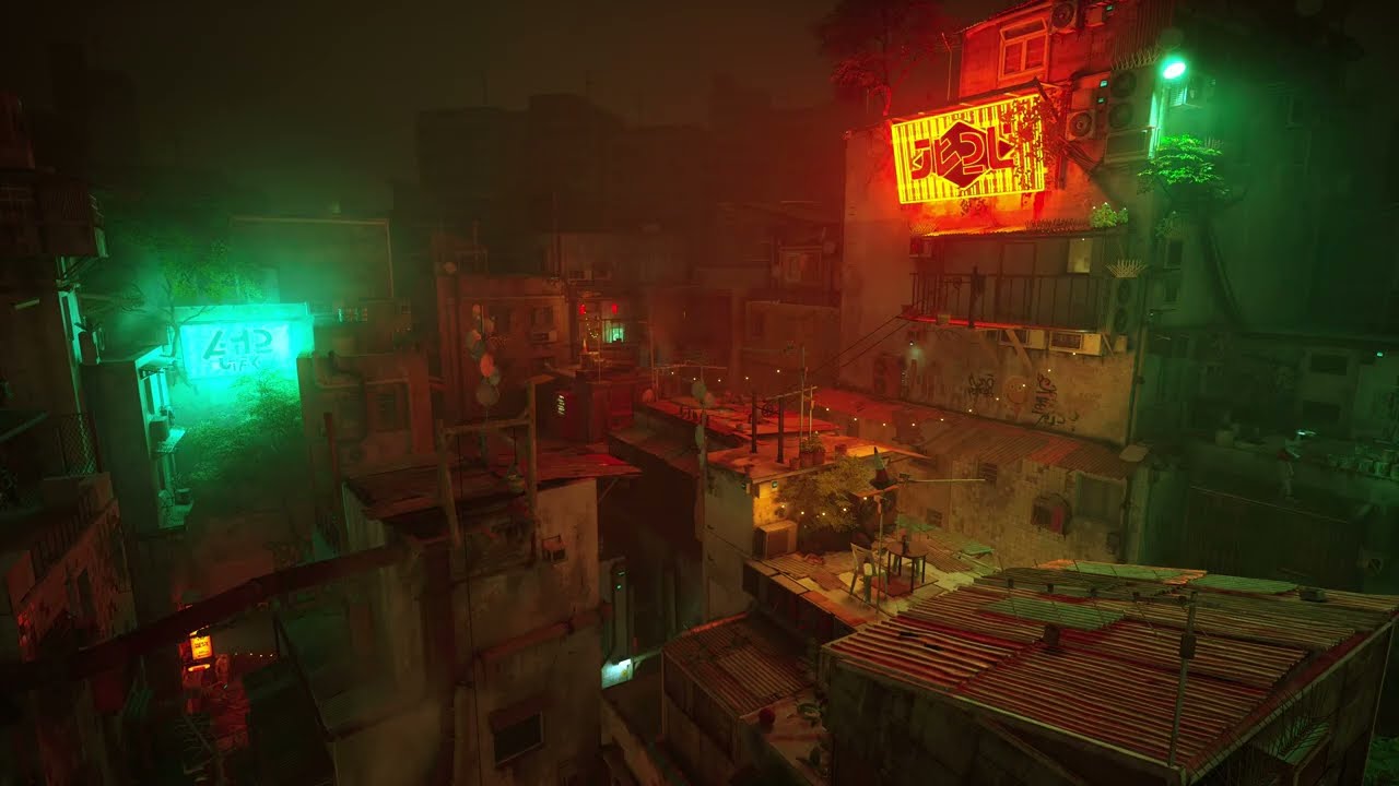 [4K HDR] Stray Slums 1 • Pure Cyberpunk Ambience