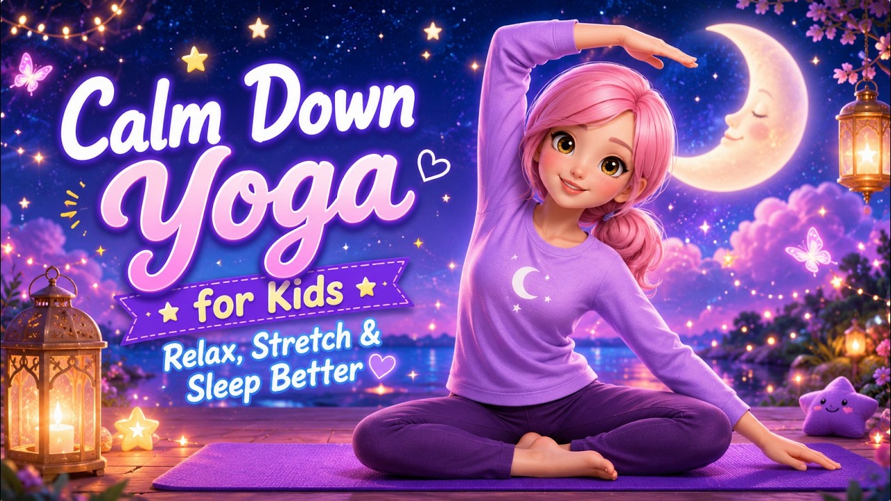 Calm Down Yoga Routine with Grace 🧘‍♀️ | K-Pop | Easy Yoga Poses & Relaxation for children 🌈