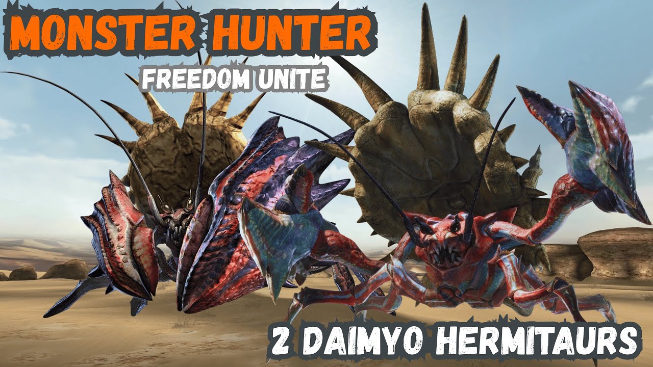 Monster Hunter Freedom Unite - 2 Daimyo Hermitaurs #monsterhunterfreedomunite #gameplay #gaming