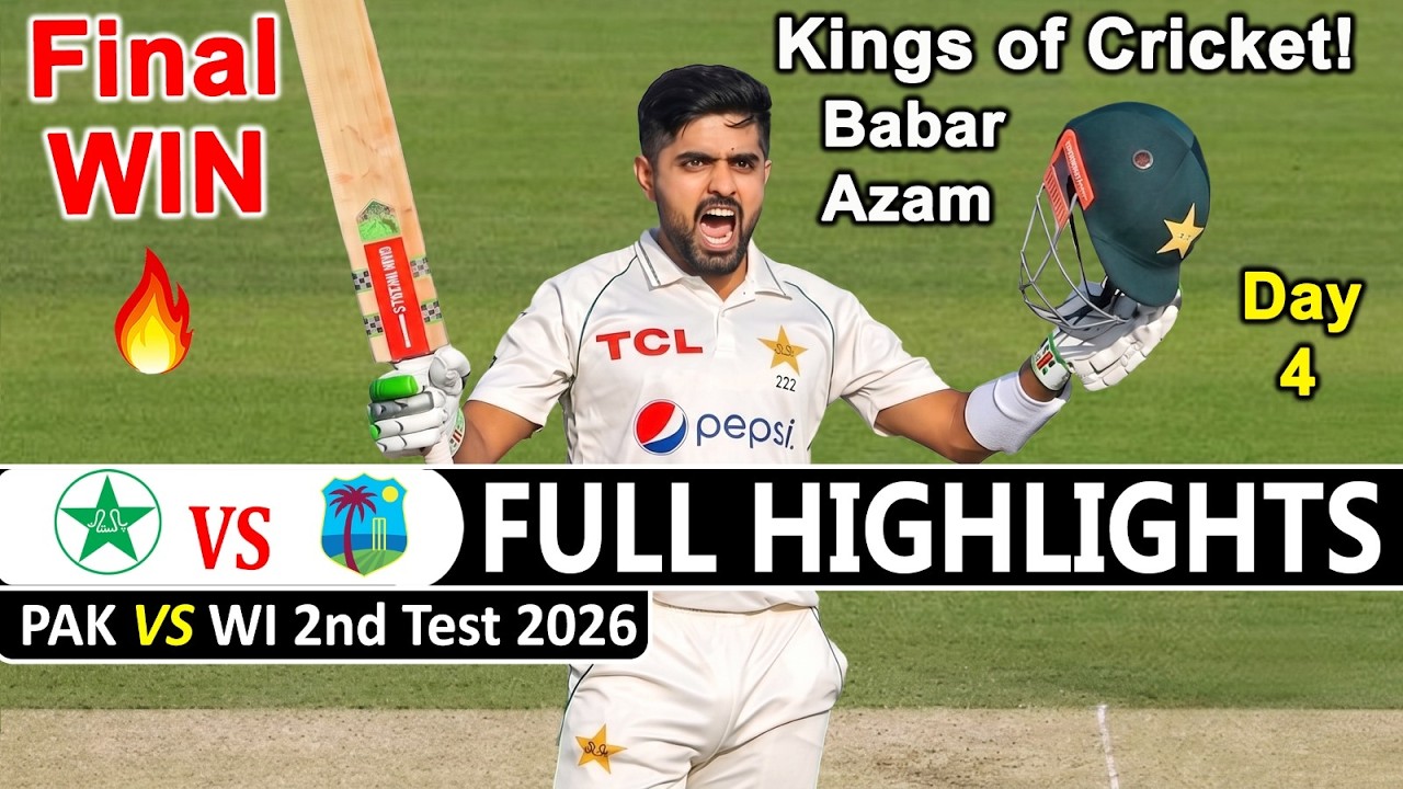 Pakistan Vs West Indies 2nd Test Match Day 4 Highlights 2026 | Pak Vs WI Highlights