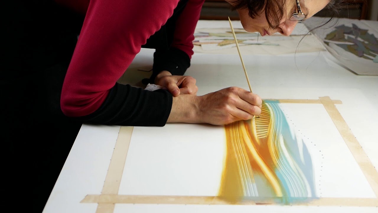 Printing a monotype with textures: