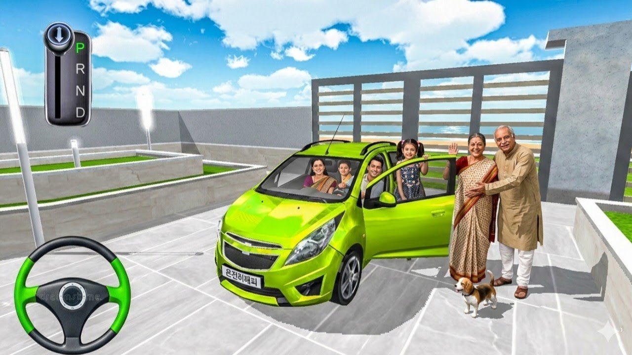 New Green Chevrolet Spark Car stuck for parking Villa–3d driving class simulator 2026#cargame