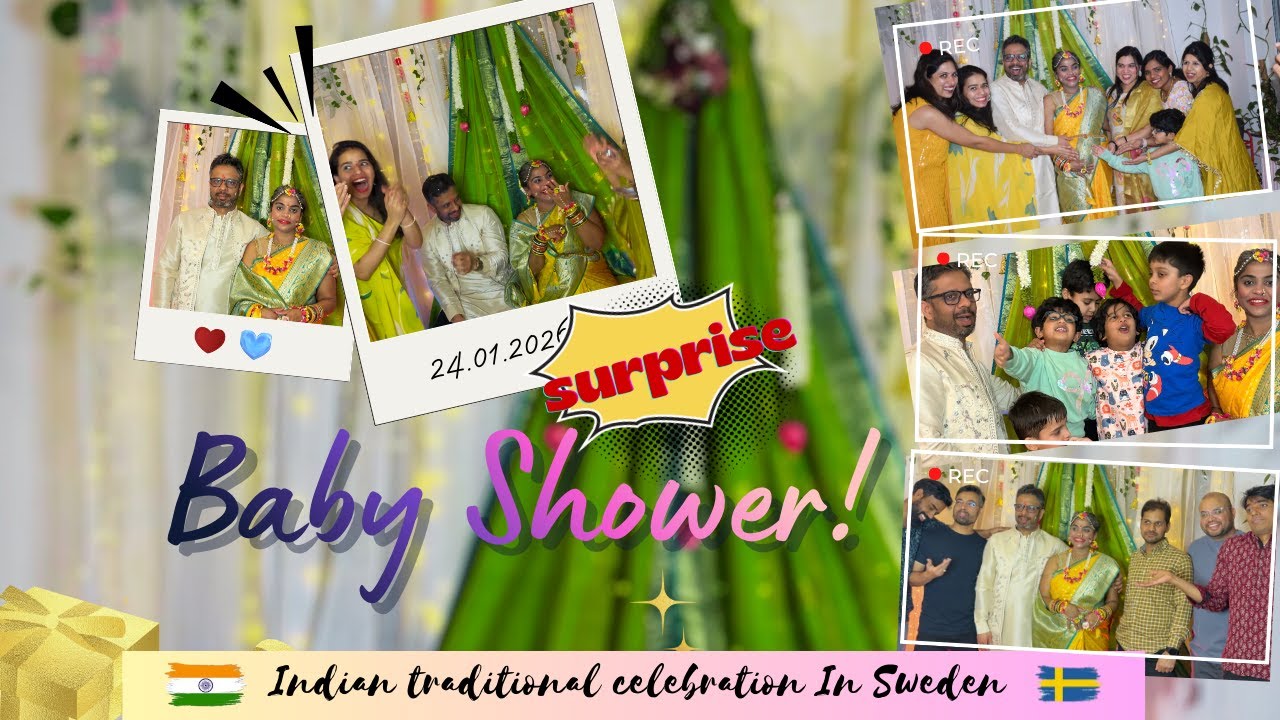 Surprise Indian Baby Shower in Sweden 🇸🇪 |Emotional Godh Bharai, Tears & Happiness @Pooamuodyssey