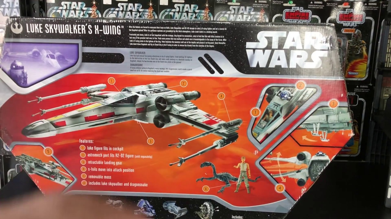 STAR WARS ESB THE SAGA COLLECTION LUKE SKYWALKER'S X WING w Dagobah Luke figure & Dragonsnake