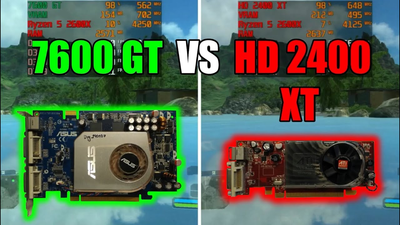 GeForce 7600 GT vs Radeon HD 2400 XT Test In 6 Games (No FPS Drop - Capture Card)