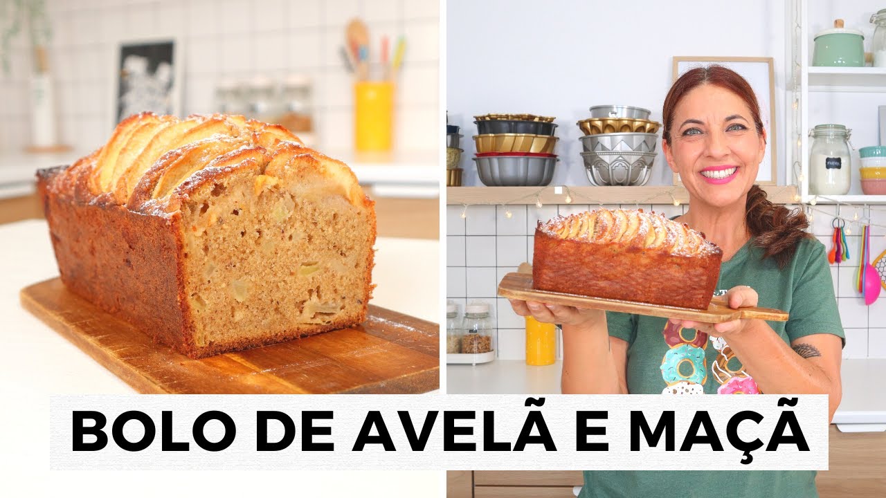 Bolo de avelã e maçã