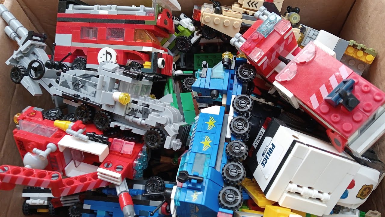Koleksi Lego Pesawat, Helikopter, Jeep, Grader, Buldoser, Crane, Truk Trailer, Bus, Jetski #171