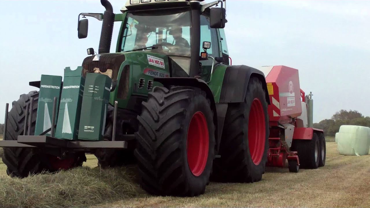Fendt 820 vario + Lely welger double action 235 profi - Loonbedrijf Jan Hes