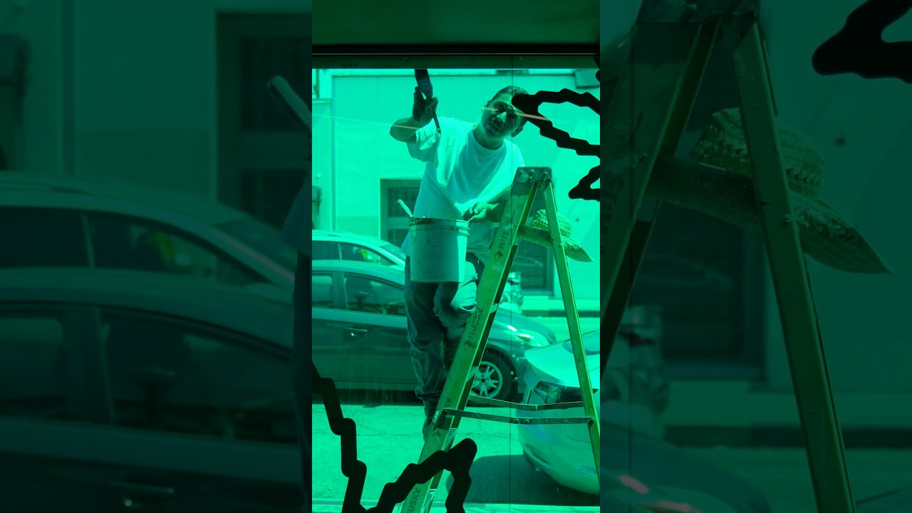 Peacock Green Window Tint and graphics for this #dispensary in Los Angeles; Emjay #coloredtint
