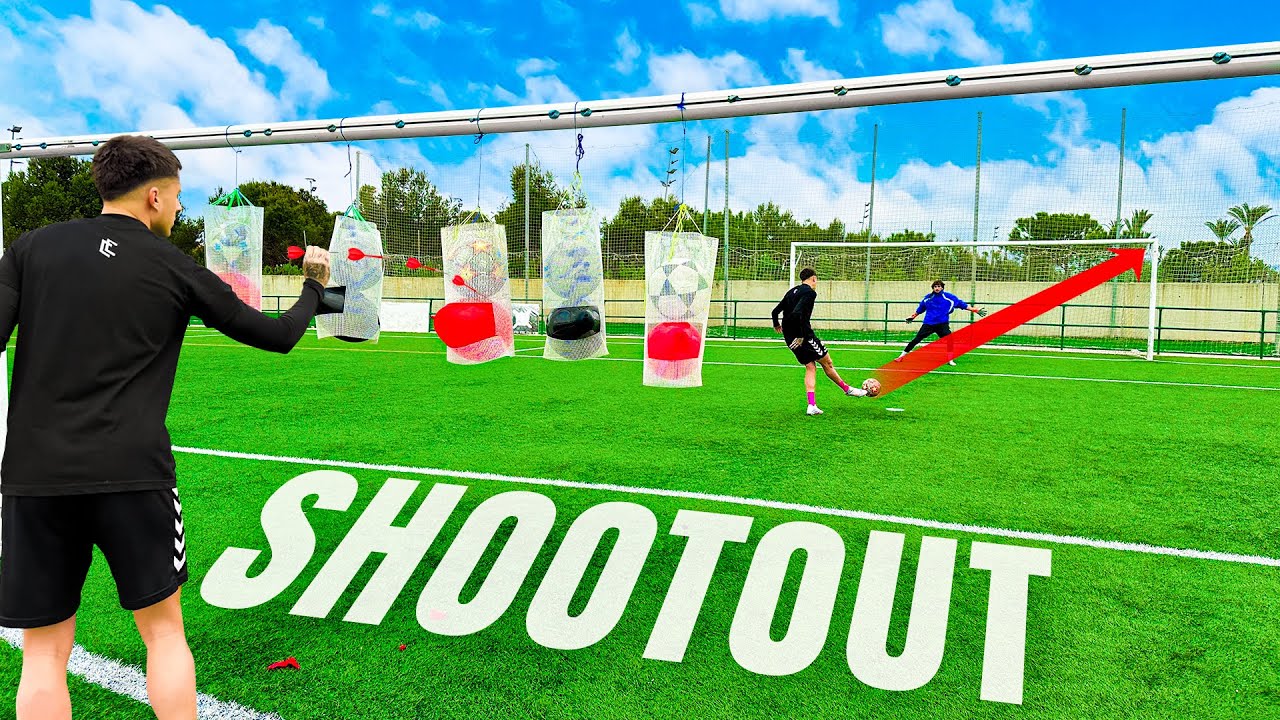 ⚽ ¡PENALTIS SHOOTOUT con DARDOS! 😱 ¡Retos de Fútbol!