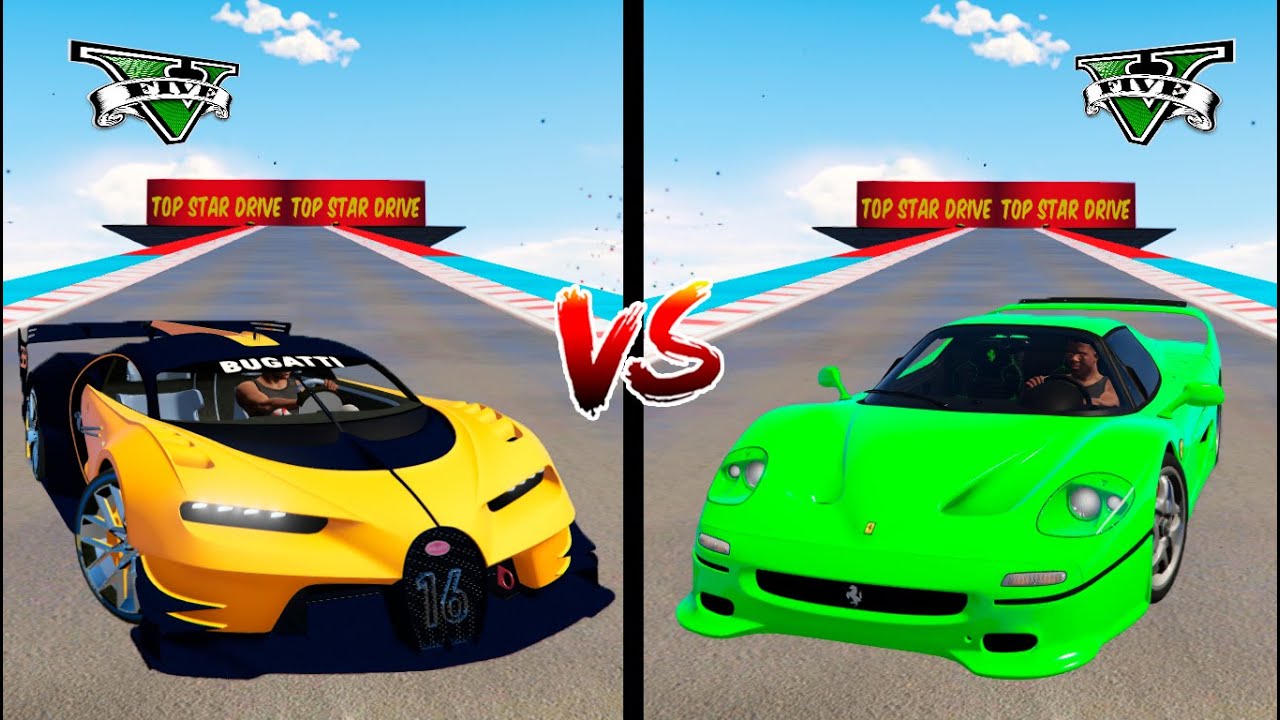Bugatti Vision GT vs Ferrari F50 in GTA 5