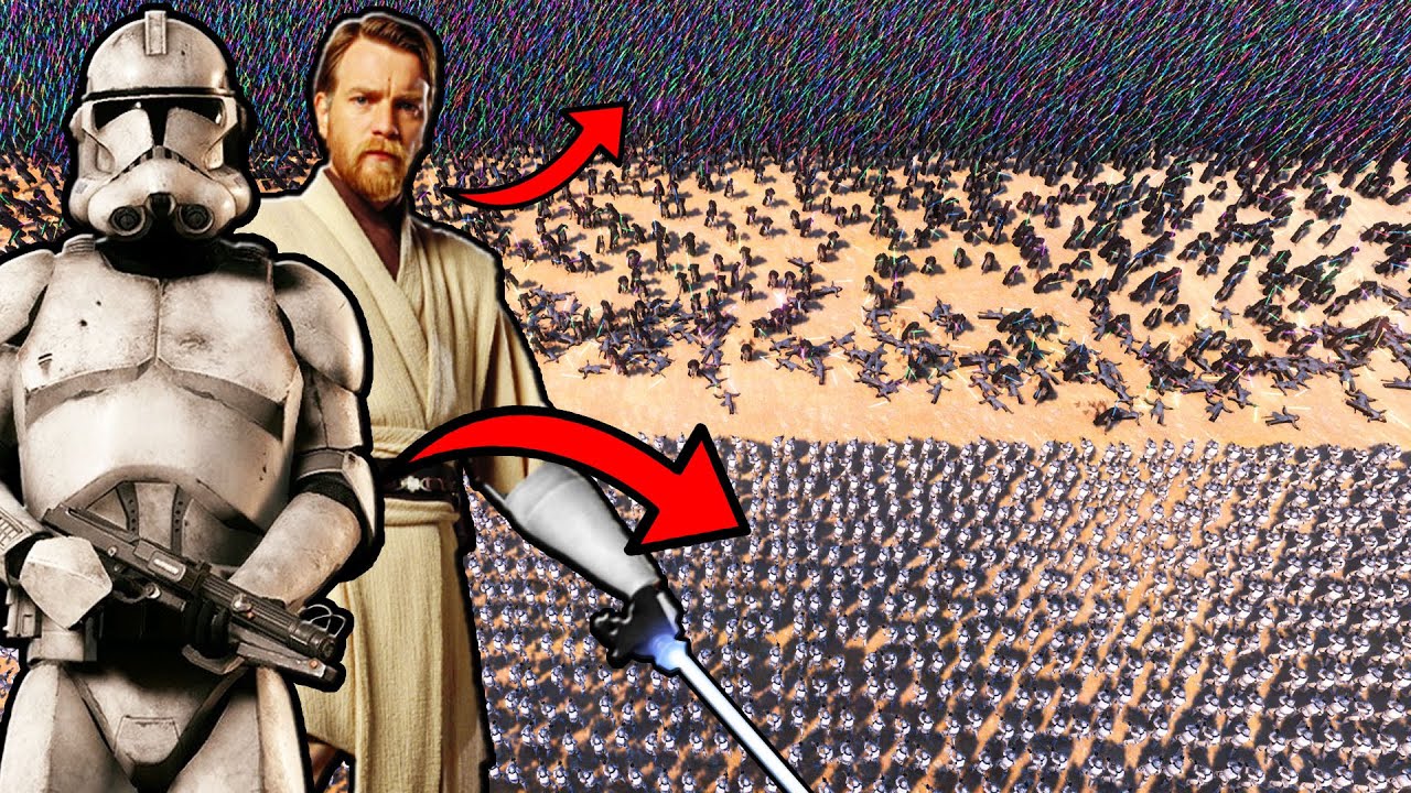 50,000 Clone Troopers vs 10,000 JEDI! - UEBS: Star Wars Mod Battle Simulator