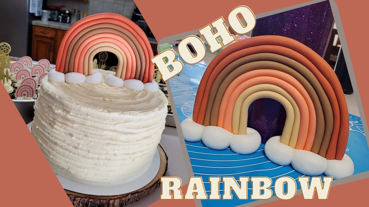 Boho Rainbow Cake Topper |Fondant| Boho Theme Party