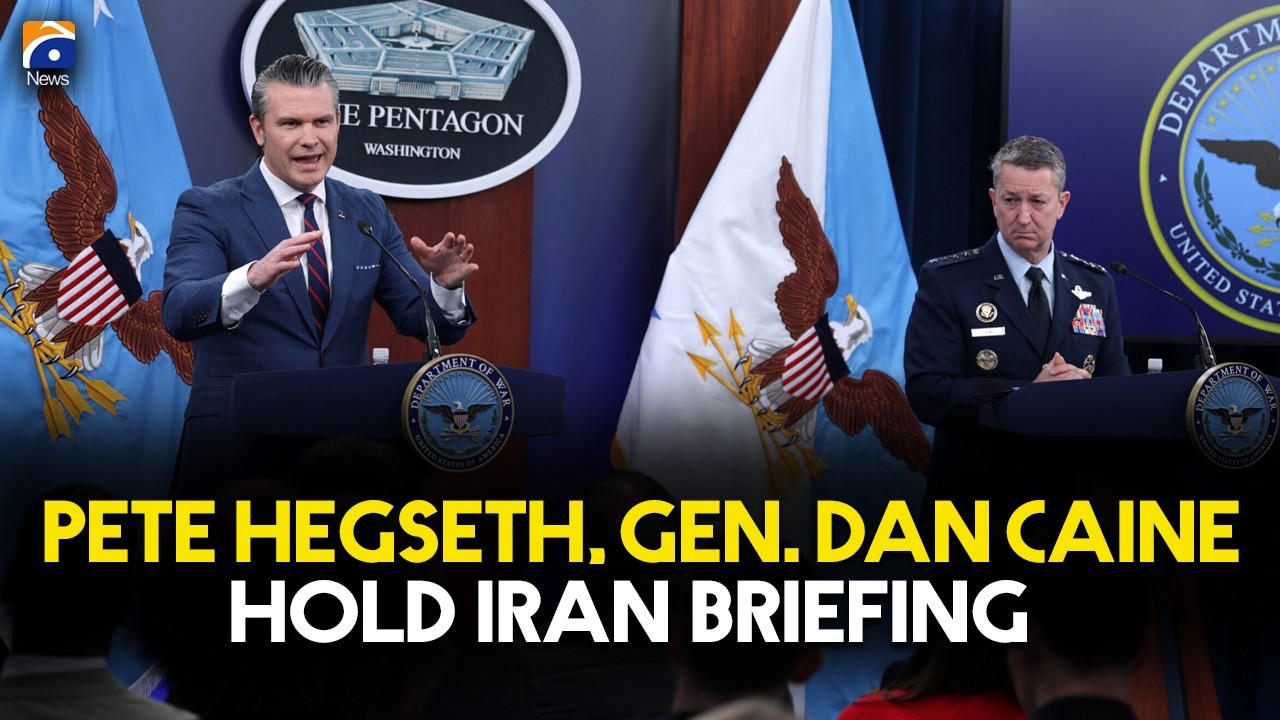 US's Hegseth and Caine hold a briefing on Iran | Geo News English