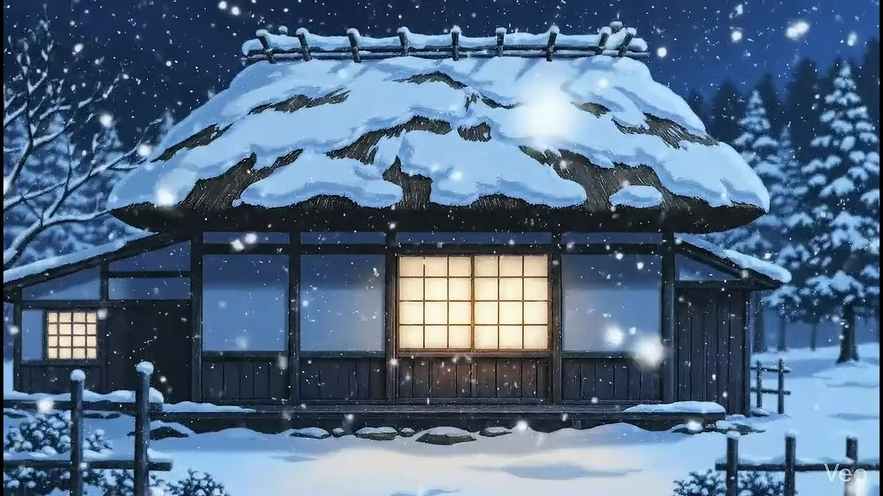 ❄️ Winter Anime Countryside Ambience | Cozy & Peaceful Japan