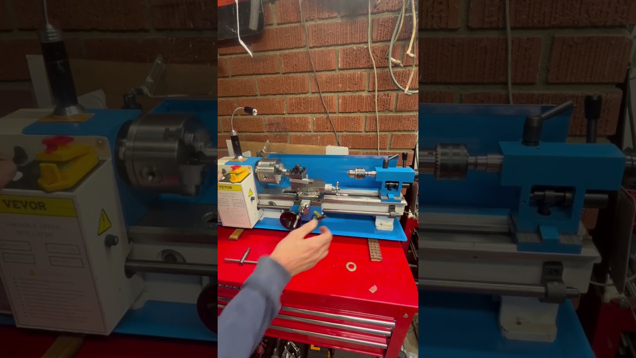 Vevor mini lathe first use! #fabrication #machinery #machining