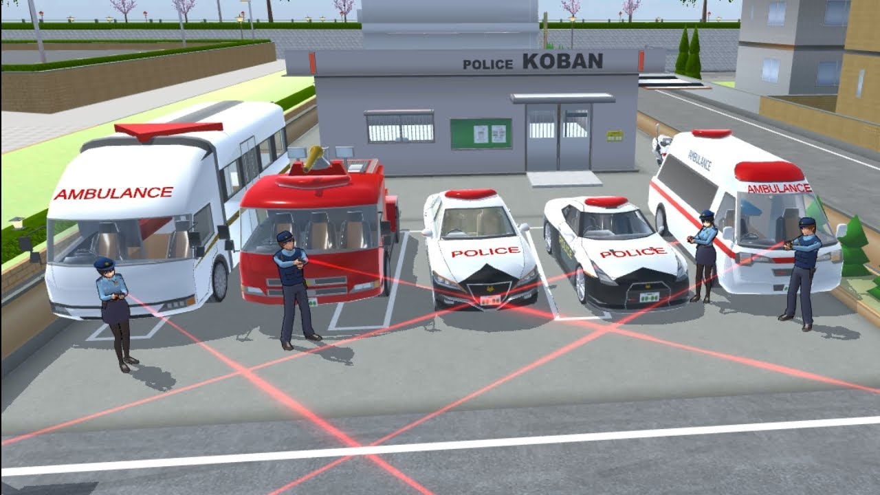 All Police, Ambulance and Firebrigade Cars Collection 🚓🚔🚑🚒 at Police Koban Station ⛽🚉 