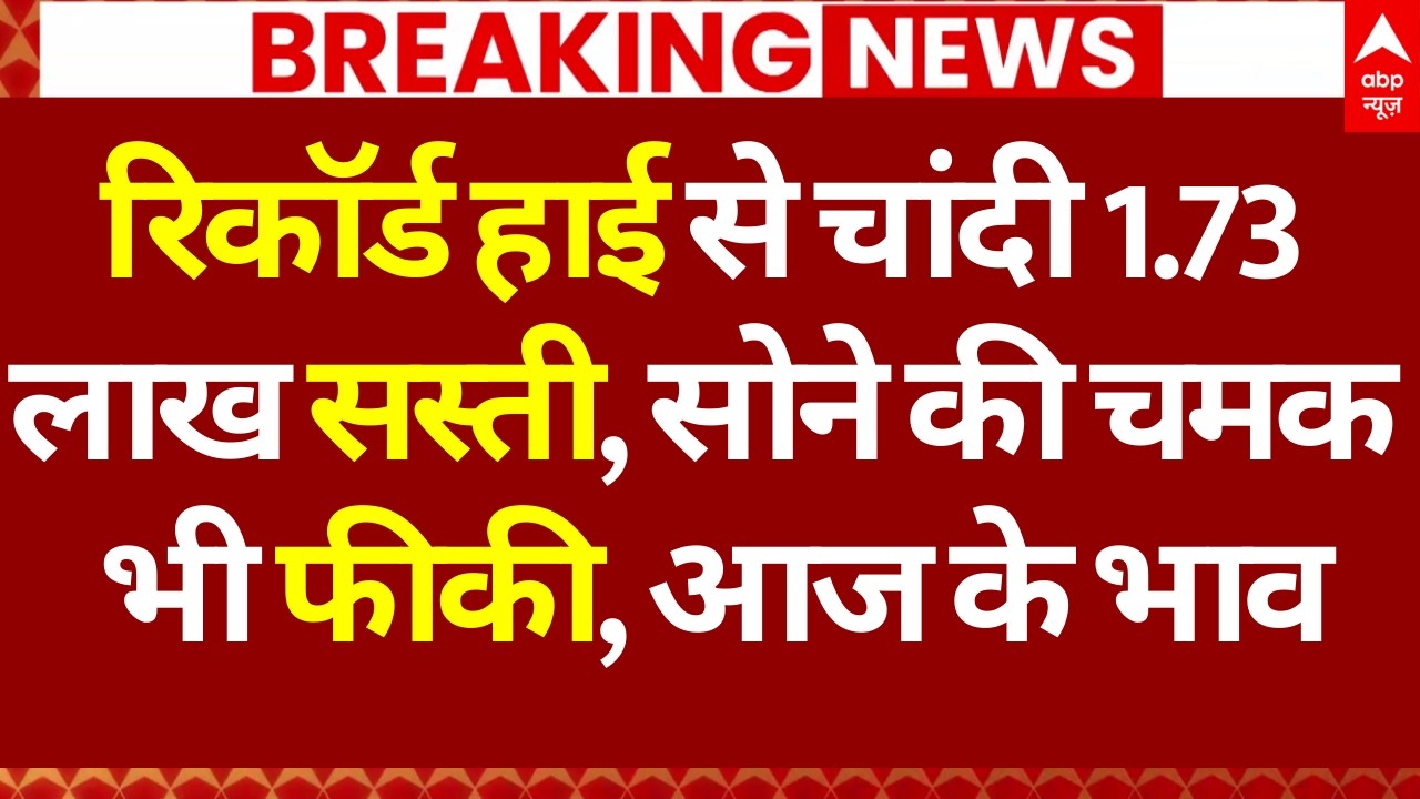 Gold-Silver Price Down News: रिकॉर्ड हाई से चांदी 1.73 लाख सस्ती, सोने की चमक भी फीकी! | Breaking