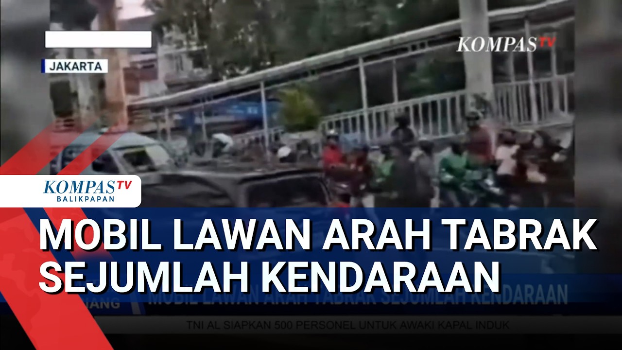 Mobil Lawan Arah Tabrak Sejumlah Kendaraan