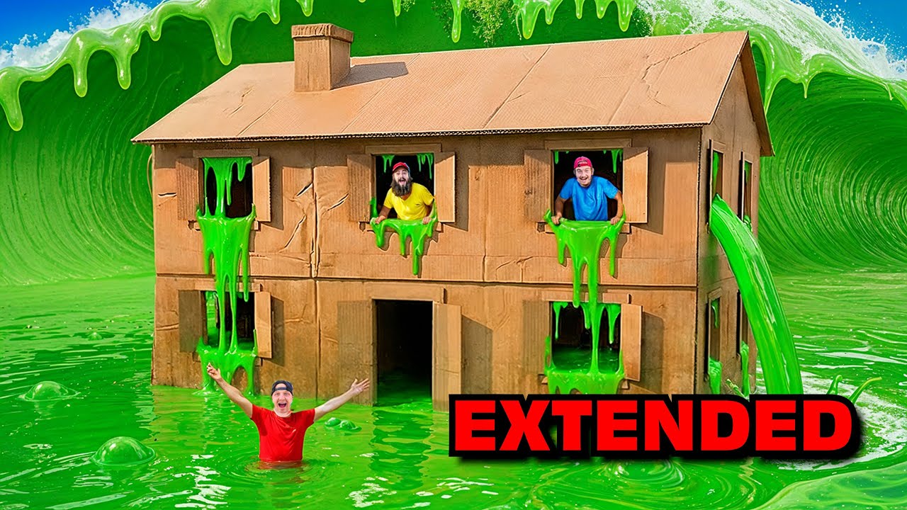 Escaping 7 EXTREME Cardboard HOUSES! - EXTENDED