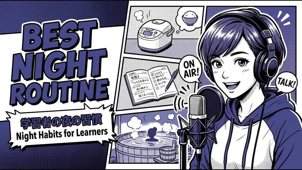 [Furigana + Romaji] 5 Night Habits of Productive Japanese Learners - Japanese Listening Practice