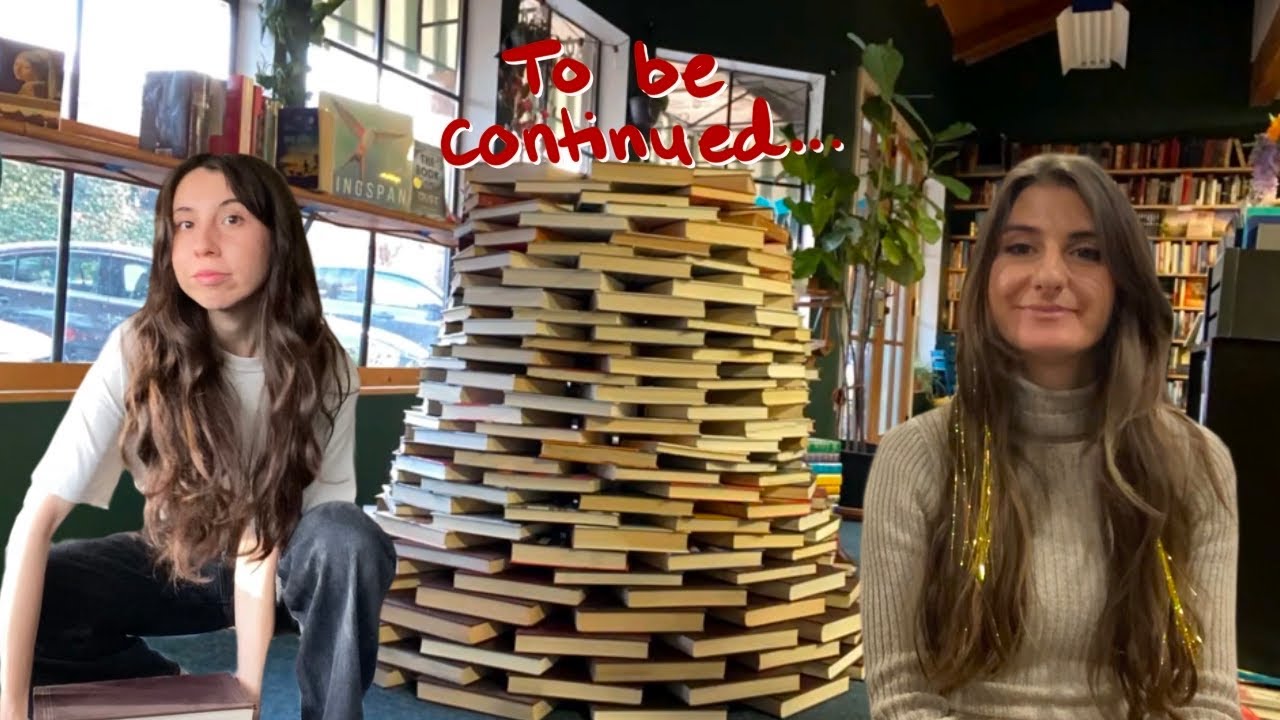Christmas village setup, book tree building, and market prep