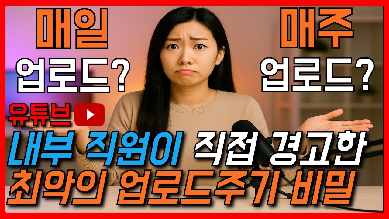유튜브 내부 알고리즘 담당자가 직접 밝힌 업로드 주기의 진실!