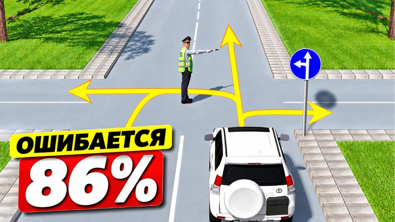 Куда разрешено продолжить движение водителю белого внедорожника?