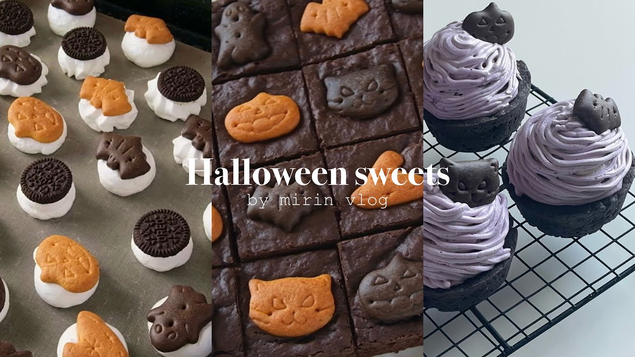 【ハロウィン直前！】無印良品のビスケットを使ったお菓子３種類の作り方｜ブラウニー｜メレンゲクッキー｜さつまいもプリンモンブラン