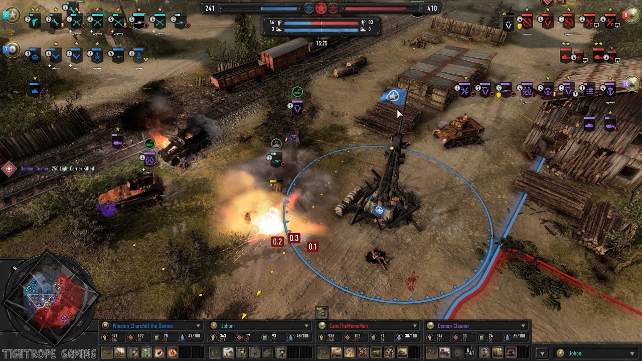 COH3 2v2 Winston Churchill the Donnie (UK) & Johoni (US) vs CanoTheMemeMan (AK) & Demon Cleaner (AK)