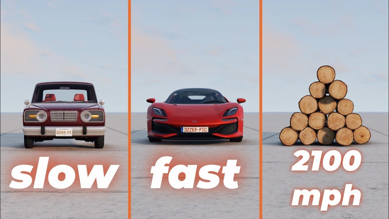 Setting 2208 mph speed record in BeamNG with a LOG :)